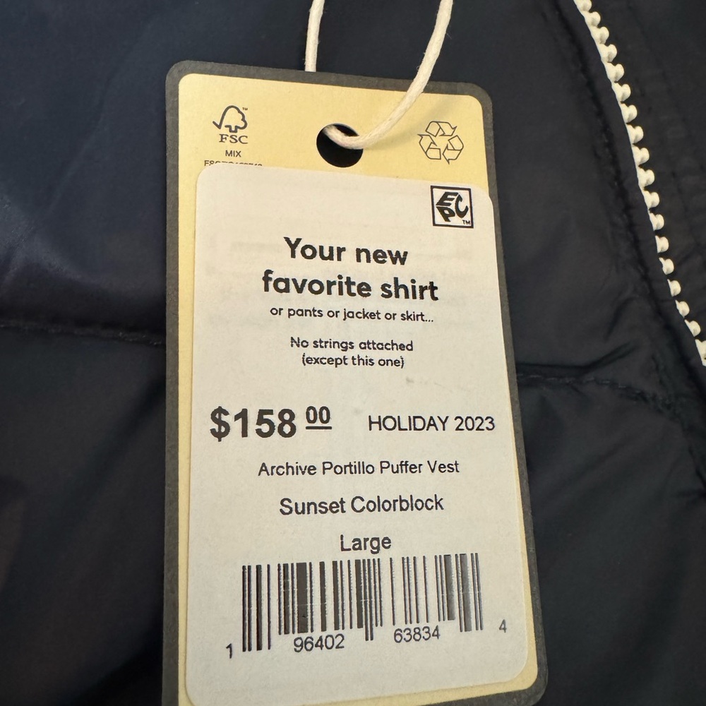 🔥 Marine Layer Mens Archive Portillo Lightweight Retro Colorblock Ski Vest NWT - Picture 7 of 7